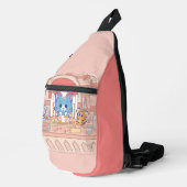 Anime Tom, Jerry en Tuffy Bakery Sling Bag (Rechterhoek)