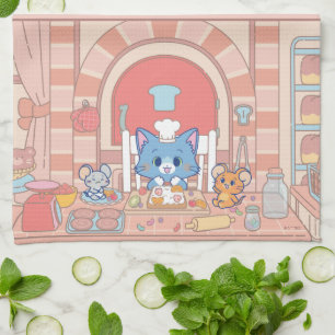 Anime Tom, Jerry en Tuffy Bakery Theedoek