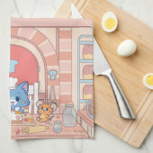 Anime Tom, Jerry en Tuffy Bakery Theedoek (Quarter Fold)