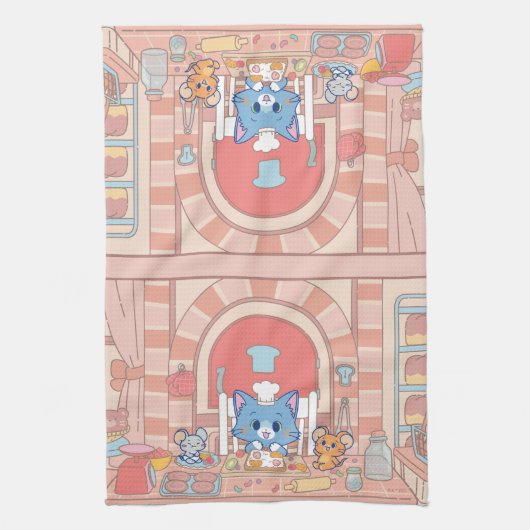 Anime Tom, Jerry en Tuffy Bakery Theedoek (Verticaal)