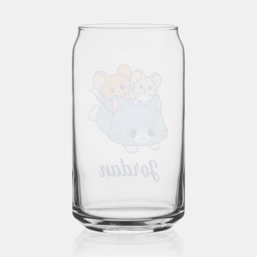 Anime Tom, Jerry en Tuffy Blikvorm Glas (Achterkant)