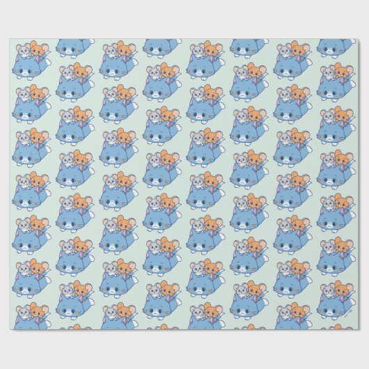 Anime Tom, Jerry en Tuffy Cadeaupapier (Vlak)