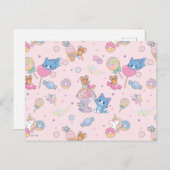 Anime Tom, Jerry en Tuffy Candyland Patroon Briefkaart (Voorkant / Achterkant)