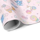Anime Tom, Jerry en Tuffy Candyland Patroon Cadeaupapier (Rol Hoek)