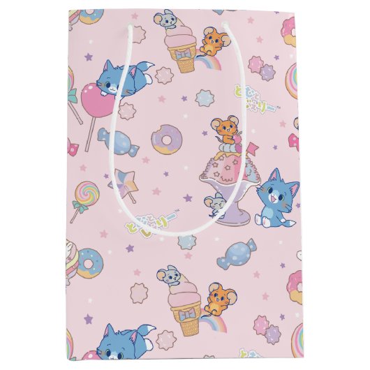 Anime Tom, Jerry en Tuffy Candyland Patroon Medium Cadeauzakje (Voorkant)