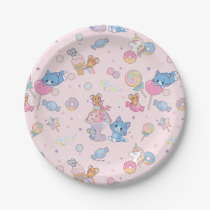 Anime Tom, Jerry en Tuffy Candyland Patroon Papieren Bordje