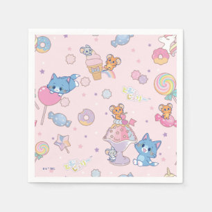 Anime Tom, Jerry en Tuffy Candyland Patroon Servet
