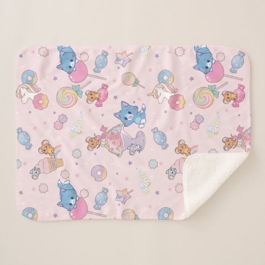 Anime Tom, Jerry en Tuffy Candyland Patroon Sherpa Deken (Voorkant (horizontaal))