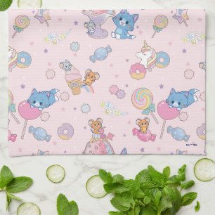 Anime Tom, Jerry en Tuffy Candyland Patroon Theedoek