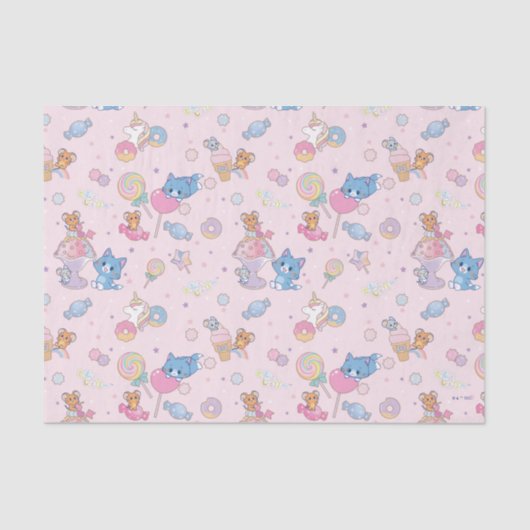 Anime Tom, Jerry en Tuffy Candyland Patroon Tissuepapier (Voorkant)