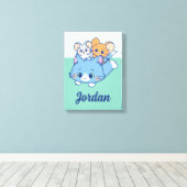 Anime Tom, Jerry en Tuffy Canvas Afdruk (Insitu (Houten vloer))