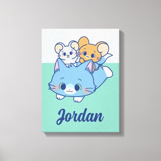 Anime Tom, Jerry en Tuffy Canvas Afdruk (Voorkant)