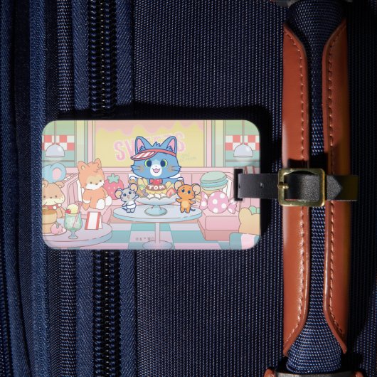 Anime Tom, Jerry en Tuffy Dessert Parlor Bagagelabel (Voorkant Insitu 4)