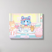 Anime Tom, Jerry en Tuffy Dessert Parlor Canvas Afdruk (Voorkant)
