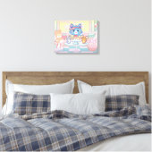 Anime Tom, Jerry en Tuffy Dessert Parlor Canvas Afdruk (Insitu (Slaapkamer))