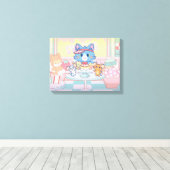 Anime Tom, Jerry en Tuffy Dessert Parlor Canvas Afdruk (Insitu (Houten vloer))
