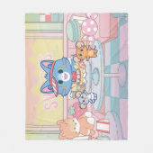 Anime Tom, Jerry en Tuffy Dessert Parlor Fleece Deken (Voorkant)