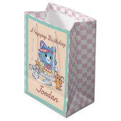 Anime Tom, Jerry en Tuffy Dessert Parlor Medium Cadeauzakje (Voorkant Gekanteld)