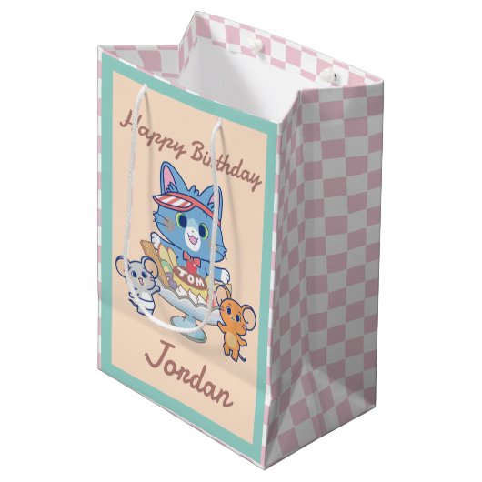 Anime Tom, Jerry en Tuffy Dessert Parlor Medium Cadeauzakje (Voorkant Gekanteld)
