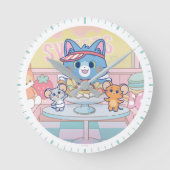 Anime Tom, Jerry en Tuffy Dessert Parlor Ronde Klok (Voorkant)