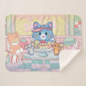 Anime Tom, Jerry en Tuffy Dessert Parlor Sherpa Deken (Voorkant (horizontaal))