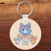 Anime Tom, Jerry en Tuffy Dessert Parlor Sleutelhanger (Voorkant)
