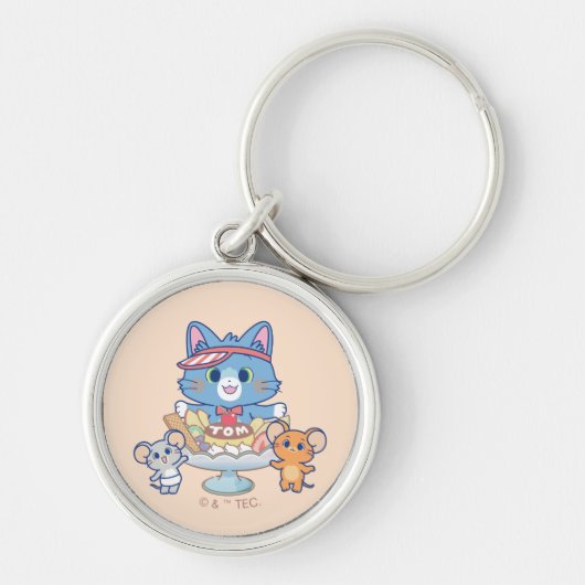 Anime Tom, Jerry en Tuffy Dessert Parlor Sleutelhanger (Voorkant)