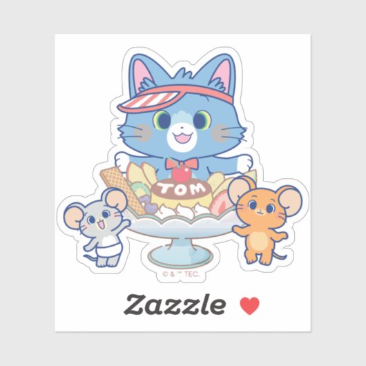 Anime Tom, Jerry en Tuffy Dessert Parlor Sticker (Vel)