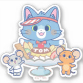Anime Tom, Jerry en Tuffy Dessert Parlor Sticker (Voorkant)