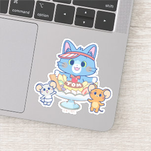 Anime Tom, Jerry en Tuffy Dessert Parlor Sticker