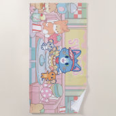 Anime Tom, Jerry en Tuffy Dessert Parlor Strandlaken (Voorkant)
