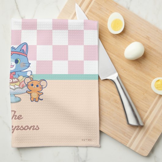 Anime Tom, Jerry en Tuffy Dessert Parlor Theedoek (Quarter Fold)
