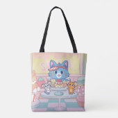 Anime Tom, Jerry en Tuffy Dessert Parlor Tote Bag (Achterkant)