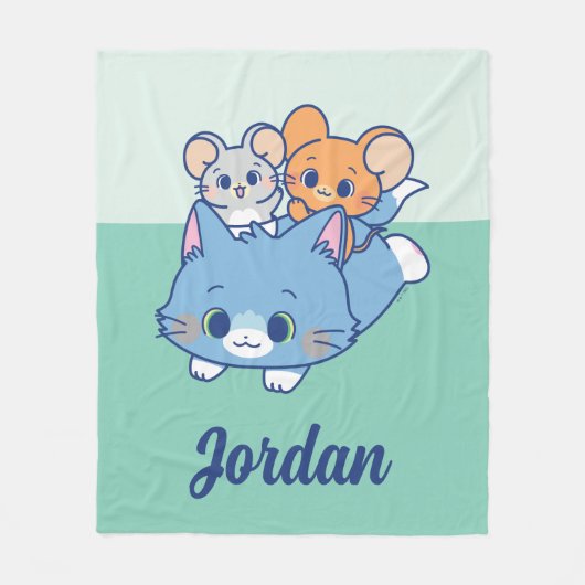 Anime Tom, Jerry en Tuffy Fleece Deken (Voorkant)