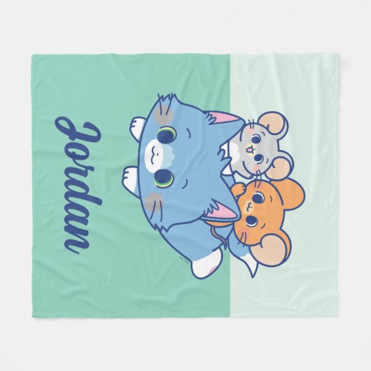 Anime Tom, Jerry en Tuffy Fleece Deken (Voorkant (Horizontaal))