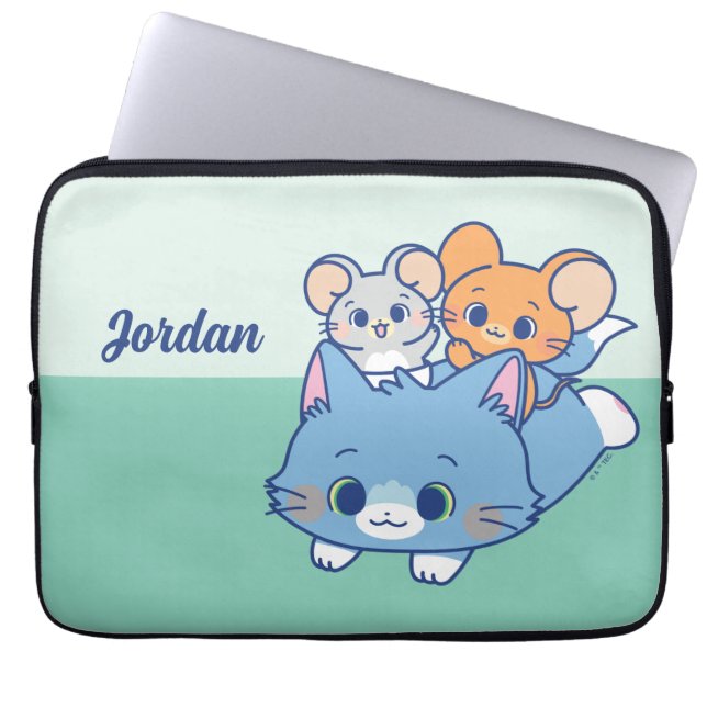 Anime Tom, Jerry en Tuffy Laptop Sleeve (Voorkant)