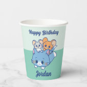 Anime Tom, Jerry en Tuffy Papieren Bekers (Achterkant)