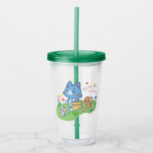 Anime Tom, Jerry en Tuffy Picnic Acryl Drinkbeker