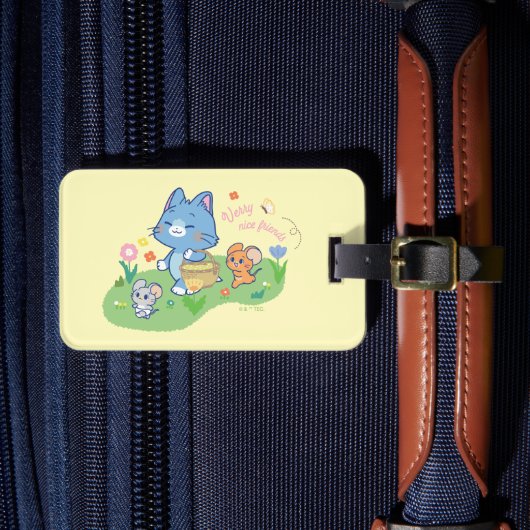 Anime Tom, Jerry en Tuffy Picnic Bagagelabel (Voorkant Insitu 4)