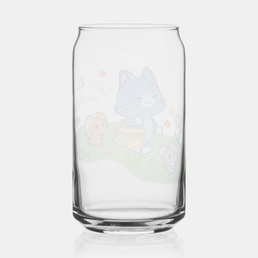 Anime Tom, Jerry en Tuffy Picnic Blikvorm Glas (Achterkant)