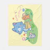 Anime Tom, Jerry en Tuffy Picnic Fleece Deken (Voorkant)