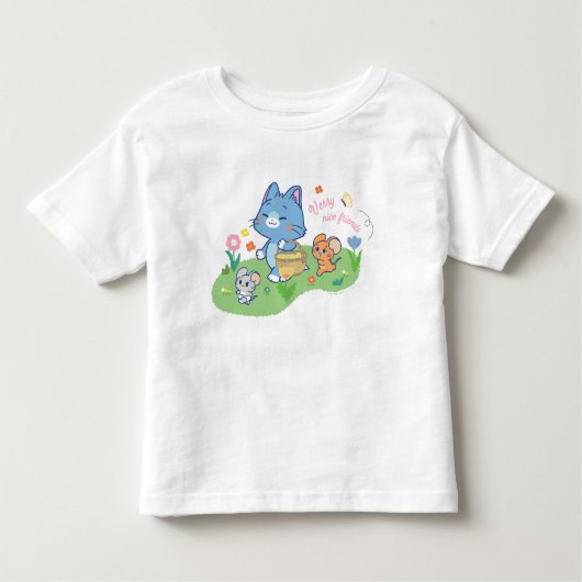 Anime Tom, Jerry en Tuffy Picnic Kinder Shirts (Voorkant)