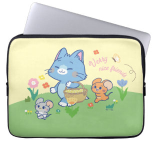 Anime Tom, Jerry en Tuffy Picnic Laptop Sleeve