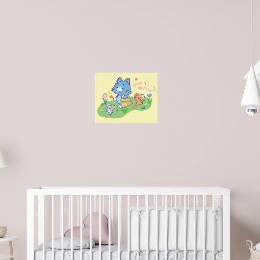 Anime Tom, Jerry en Tuffy Picnic Poster (Kinderkamer 2)