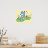 Anime Tom, Jerry en Tuffy Picnic Poster (Keuken)