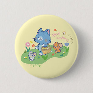 Anime Tom, Jerry en Tuffy Picnic Ronde Button 5,7 Cm