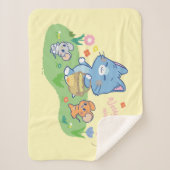 Anime Tom, Jerry en Tuffy Picnic Sherpa Deken (Voorkant)