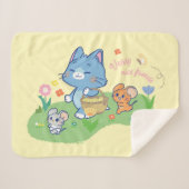 Anime Tom, Jerry en Tuffy Picnic Sherpa Deken (Voorkant (horizontaal))