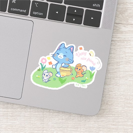 Anime Tom, Jerry en Tuffy Picnic Sticker (Detail)