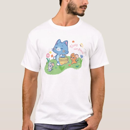 Anime Tom, Jerry en Tuffy Picnic T-shirt (Voorkant)
